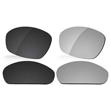 Imagem de LenzReborn Lente polarizada de substituição para óculos de sol Oakley Juliet - preto escuro + cinza prateado