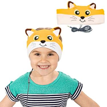 Imagem de CozyPhones Fones de ouvido infantis, faixa de cabeça para crianças de 1 a 3 anos, acessórios de viagem elásticos e confortáveis - Raposa