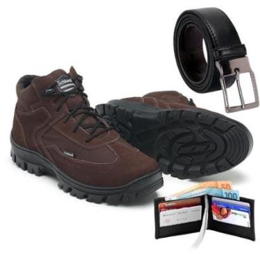 Imagem de Bota Coturno Masculino Adventure Cano Baixo Para Trilha + Carteira e Cinto-Masculino