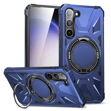 Imagem de YSLBWLE Capa magnética para Galaxy S23 Plus com suporte invisível [compatível com magnético] suporta carregamento sem fio, suporte de anel magnético e capa de proteção contra quedas de grau militar