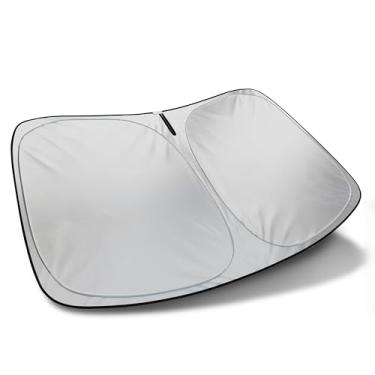 Imagem de AutoTech Park Para-sol dobrável compatível com mini van Dodge Caravan 2008-2020, resistente a UV e fácil armazenamento, para-sol de para-brisa de carro de ajuste personalizado