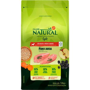 Imagem de Guabi Natural Caes Ad. Light Medio Peru/Aveia 12Kg