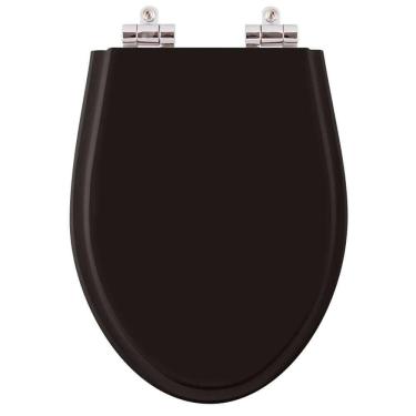 Imagem de Assento Sanitário Poliester Soft Close Victoria Premium Premium Ebony (Preto) para vaso Ideal Standard
