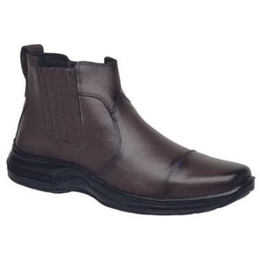 Imagem de Bota Social em Couro Ortopédica Masculina Botina Conforto-Masculino