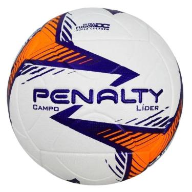 Imagem de Bola de Futebol de Campo Penalty Líder N3 XXIV - Branca e Laranja-Unissex