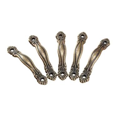 Imagem de Puxadores de móveis de bronze antigo, puxadores de porta de gaveta, caixa de joias, puxador de armário de bronze para armário, ferragem de madeira, 5 peças, tamanho a