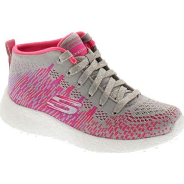 Imagem de Bota Demi Divergente Skechers Kids Burst (Criança pequena/Criança grande), Gray/Hot Pink, 11.5 Little Kid