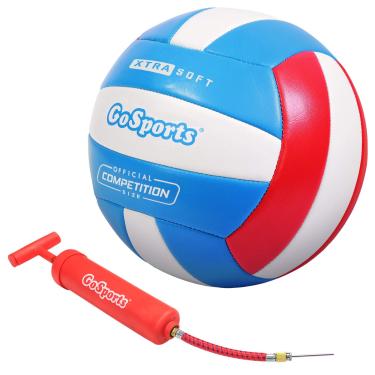 Imagem de GoSports Bola de vôlei recreativa com toque suave – Tamanho regular para uso interno ou externo – Inclui bomba de bola – Escolha entre um ou 6 pacotes Visite a loja GoSports