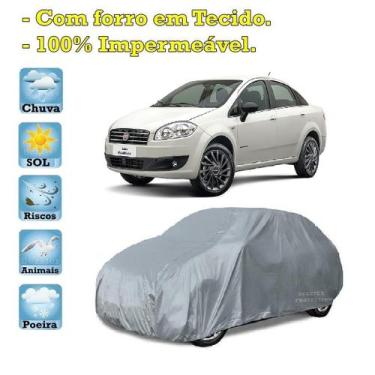 Imagem de Capa com forro cobrir carro Fiat Linea 100% Impermeável Proteção Bezzt