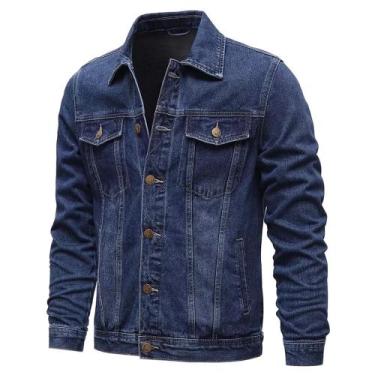 Imagem de Jaqueta Jeans Masculina Moderna Slim Clássica Elegante - Preston, Azul