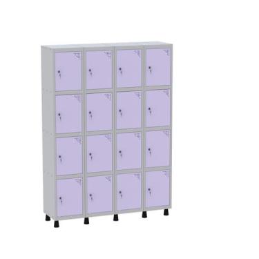 Imagem de Armário Guarda Volume Locker Roupeiro 16 Portas Aço Grf 504/16 - Pandi