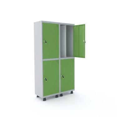 Imagem de Armário Guarda Volume Locker Roupeiro 4 Portas Aço 100cmx193cm - Pandi