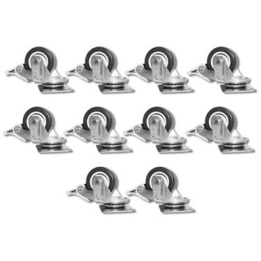 Imagem de Rodízio c/ Trava c/ Placa Giratória p/ Móveis 4 Pol BP 65Kg - Schioppa