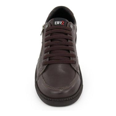 Imagem de Sapatênis Masculino Ziper Footwear Cadarço Em Couro Preto