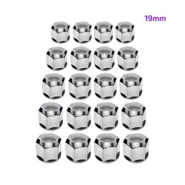 Imagem de Jogo Capa de Parafuso Roda Lisa Cromada Universal 19mm com 20 unidades