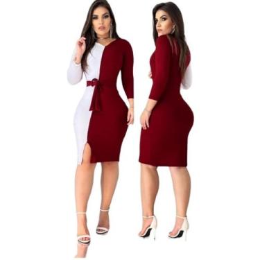 Imagem de vestido Midi Plus Size Meio a meio Moda Evangélica Feminina - MISS FLO
