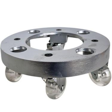 Imagem de Suporte de Alumínio Redondo com Roda Silicone para Vaso 20cm - Alpe & 