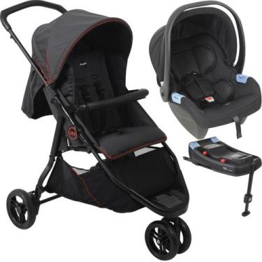 Imagem de Carrinho com Bebe Conforto Base ISOFIX Burigotto CR3 Gray Red