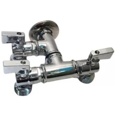 Imagem de Torneira Tripla 3 Saídas Para Máquina Lavar Tanquinho Curta - Hidrosho