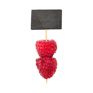 Imagem de Restaurantware Restaurantware Mini placas de quadro-negro de 10 polegadas para alimentos, 1000 placas de comida de dupla face - etiqueta de queijo ou carne, para casamentos, festas de charcutaria, aniversários e eventos, placas de placa preta de bambu para placa de giz