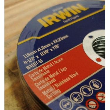 Imagem de Kit discos de corte irwin 115 x 1,0 x 22,2mm - 10 discos