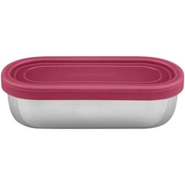 Imagem de Pote de Inox Tramontina com Tampa Retangular - 0,4L Freezinox, 400ml, 