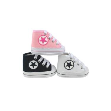 Imagem de Kit com 3 pares sapatinho de bebê direto da fabrica do 13 ao 18 - Drin