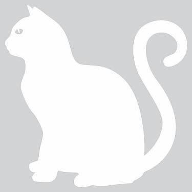 Imagem de Adesivo Gato Sentado - Leo Publicidade, Branco