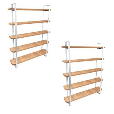 Imagem de kit com 02 Nicho Expositor Arusi 100 Esmaltes 5 Prateleiras - Loja da 