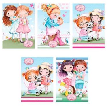 Imagem de Kit 10 Caderno Girls 96 Folhas Brochurão Costurado Capa Dura - Maxima 