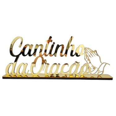 Imagem de Quadro Letreiro Decorativo - MDF + Acrílico Espelhado de Mesa Base Sal