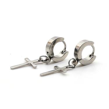 Imagem de Brinco argola pequena em aço banhado 316Ldiamentro 6mm prata Prateado 