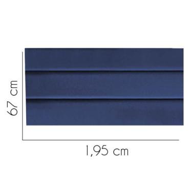 Imagem de Painel Estofada Turim 195 cm King Size Quarto para Cama Box Suede Azul