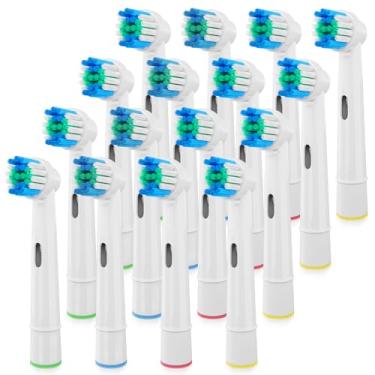 Imagem de TIMKDLE Pacote com 16 cabeças de substituição compatíveis com escova de dentes elétrica Oral B Braun Pro 1000/9000/5000/3000/8000