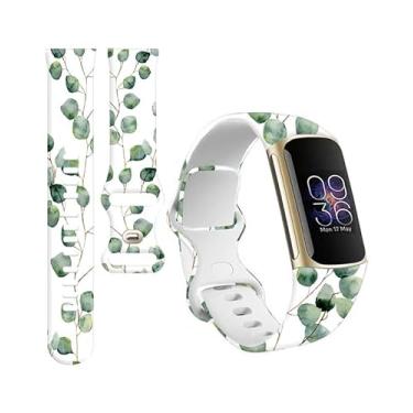 Imagem de BOSPFJG Pulseiras esportivas compatíveis com Charge 6/Charge 5 para mulheres e homens, pulseiras de substituição macias à prova d'água para rastreador de fitness Charge Advanced (folhas verdes