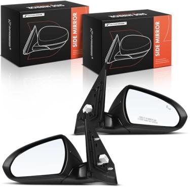 Imagem de A-Premium Par (2) espelhos retrovisores elétricos do lado do motorista e do passageiro - compatível com Hyundai Elantra 2019-2020 - Retrovisor retrovisor externo preto dobrável manual aquecido com
