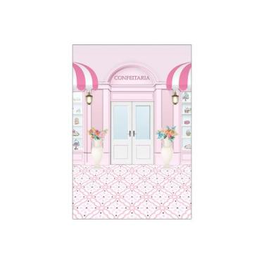 Imagem de Painel De Festa Vertical 1,50 x 2,20 - Fachada Confeitaria Rosa 023 - 