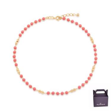 Imagem de GARGANTILHA INFANTIL COM MIÇANGAS Rosa 35 Cm Rommanel 532161, Rosa, 35