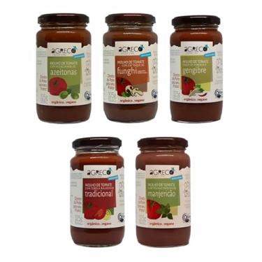 Imagem de Kit 5 Molho de Tomate Agreco: Tradicional, Manjericão, Funghi, Azeitona, Pimenta