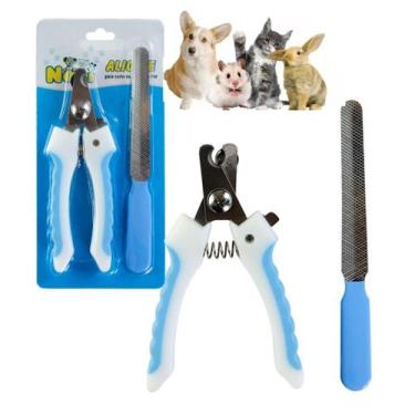 Imagem de Kit Alicate Corte de Unhas e Lixa para Higiene Pets Pratico - Compre J