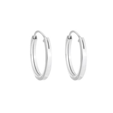 Imagem de Brinco De Argola Em Prata 925 Fio Grosso Argolinha Masculino E Feminin