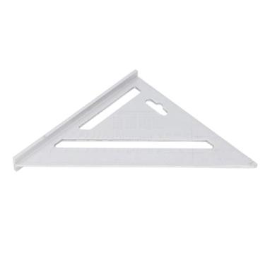 Imagem de Régua Triangular de Liga de Alumínio de 7 Polegadas, Acabamento Preto Fosco para Projetos de Marcenaria, Quadrado Triangular Com Marcações Gravadas, Furo para Pendurar (Imperial