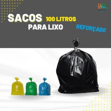 Imagem de Saco p/ Lixo REFORÇADO - 100 Litros - Pacote c/ 100 unidades - Sacospr