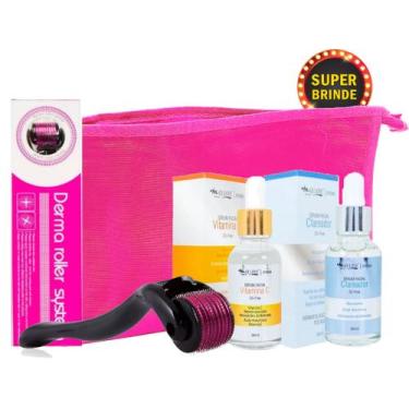 Imagem de Kit Microagulhamento Removedor de Melasmas - Dermaroller + Vitamina C 