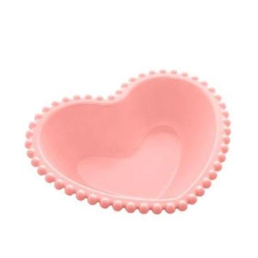 Imagem de Saladeira em porcelana Wolff Coração Beads 18x15x5cm rosé