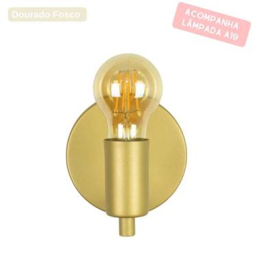 Imagem de Arandela Parede Napoli Dourada Cabeceira Led Filamento A19 - Kazaprime