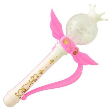 Imagem de Varinha Mágica Encantada Luzes Rosa Branca Menina Fada - NoBrand