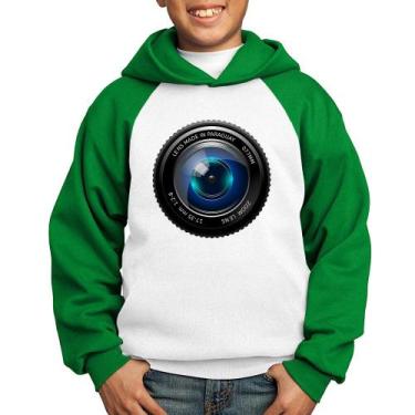 Imagem de Moletom Infantil Lente Câmera - Foca na Moda, Branco, Verde, 12