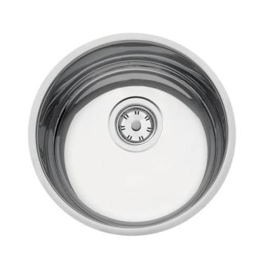 Imagem de Cuba de Embutir Luna Redonda 30 BL em Aço Inox Polido c/ Válvula 3 1/2