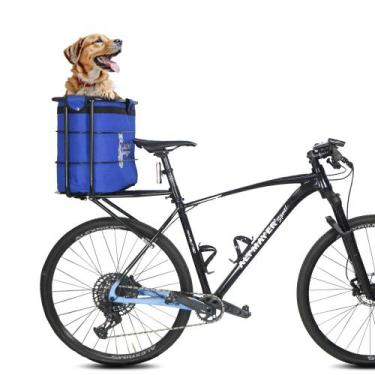 Imagem de Cadeirinha Big Bike Dog com Bagageiro Altmayer Azul AL-410 + AL-247